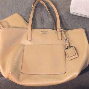 Prada Beige Soft Leather Tote Bag